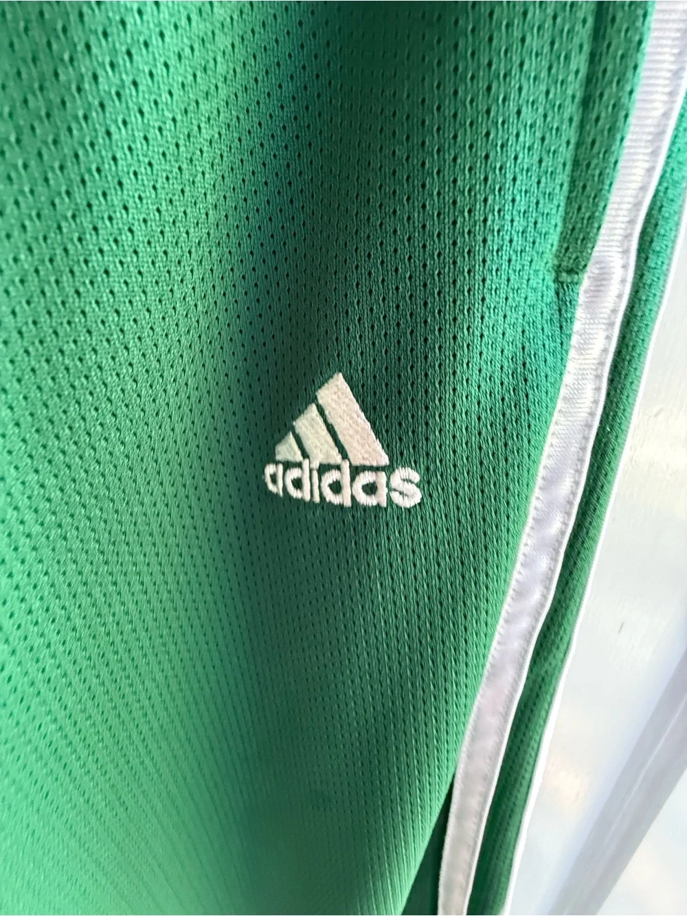 Adidas Kids Green Track Pants with Side Stripes